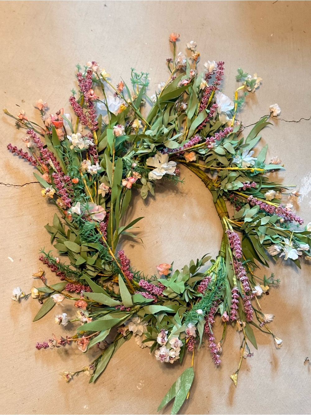 Lavender & Greenery Holiday Wreath - Elegant colors Door Decor 12” center